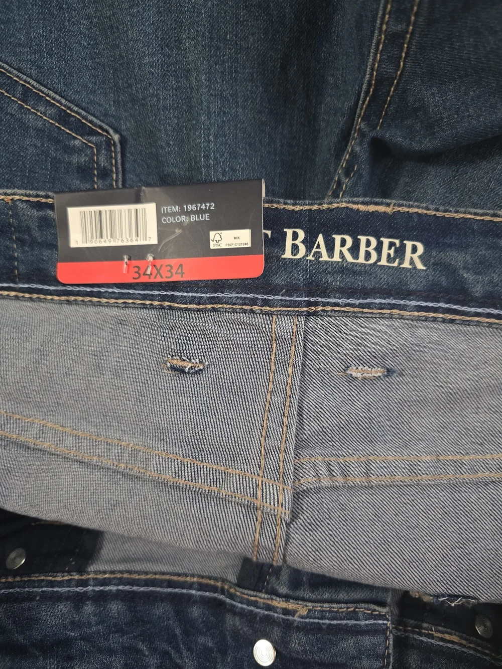 Scott Barber Straight Fit Medium Wash Blue Denim Stretch 5Pocket Jeans 34x34 NWT
